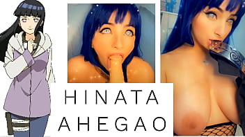 Hinata’s Pleasure: Ahegao Blowjob With Big-boobed Cosplay Babe