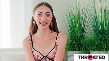 Throated – Sexy Brunette Can’t Resist Deep Throating A Massive Hard Cock