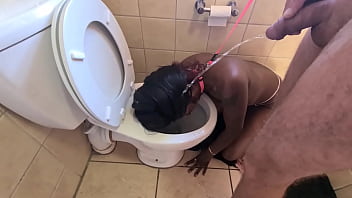 Desi Slut Dragged To The Bathroom For A Rough Face Pissing And Deep Cock Sucking Session