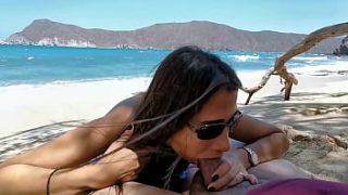 Sandy Beach Blowjob – Sucking Cock By The Ocean Waves