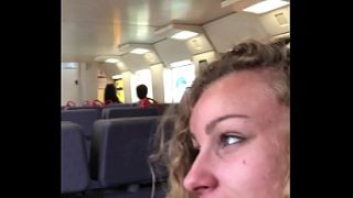 Public Pleasure: Emily’s Steamy Train Blowjob And Swallow