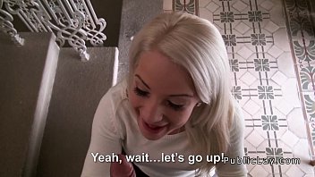 Stairway To Ecstasy: Blonde Coed’s Public Pleasure