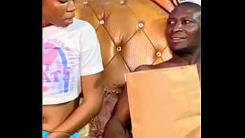 Skinny Ebony Babe Discovers A Massive Bbc Hidden In A Potato Sack