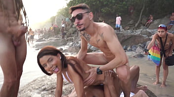 Bianca Dantas’ Public Beach Orgy: Triple Monster Cock Dap & Atm In Front Of A Crowd