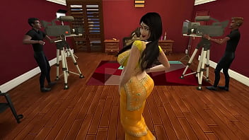 Sizzling Desi Aunty Manju Teases With Her Yellow Saree Seduction