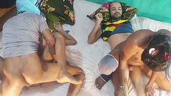 Intimate Desi Foursome: Hanif And Manik Mia Pleasure Popy Khatun And Mst Sumona With Their Massive Cocks