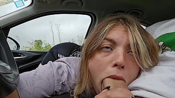 Caught Giving My Stepbrother A Car Blowjob And Taking His Load In My Mouth