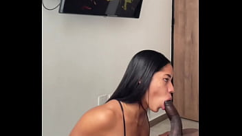 Sloppy Stepbrother Surprise: Cute Brunette’s Intimate Blowjob Session