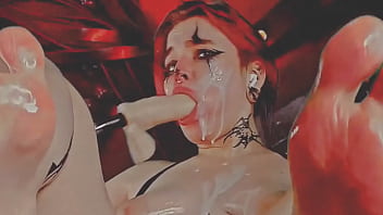 Drenched In Cum And Fucked To Squirting With Two Dildos