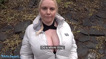 Titfucking Blonde Jordan Pryce’s Massive Melons In Public