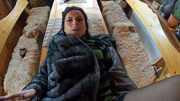 Elegant Fur-coated Vixen Pounded On A Wooden Table And Drenched In Cum Twice