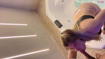 Naughty Blonde Aline Novak Loves A Challenge And Eagerly Gives Blowjobs Anywhere Until Her Mouth Is Filled With Cum