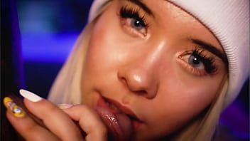 Intimate Colombian Blonde’s Sensual Blowjob Up Close