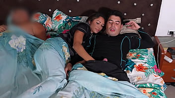 Stepmom’s Forbidden Creampie Comfort In Bed Next To Sleeping Husband