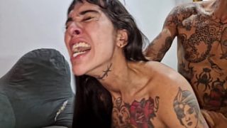 Tattooed Alt Babe Takes Double Anal & Dp – Two Big Cocks Wreck Her Slim Frame